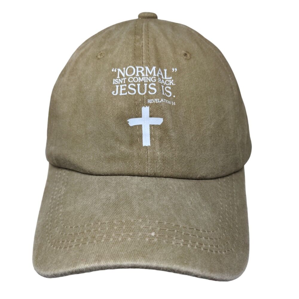 Normal Isn't Coming Back Jesus Is Revelation 14 Slideback Hat Tan One Size